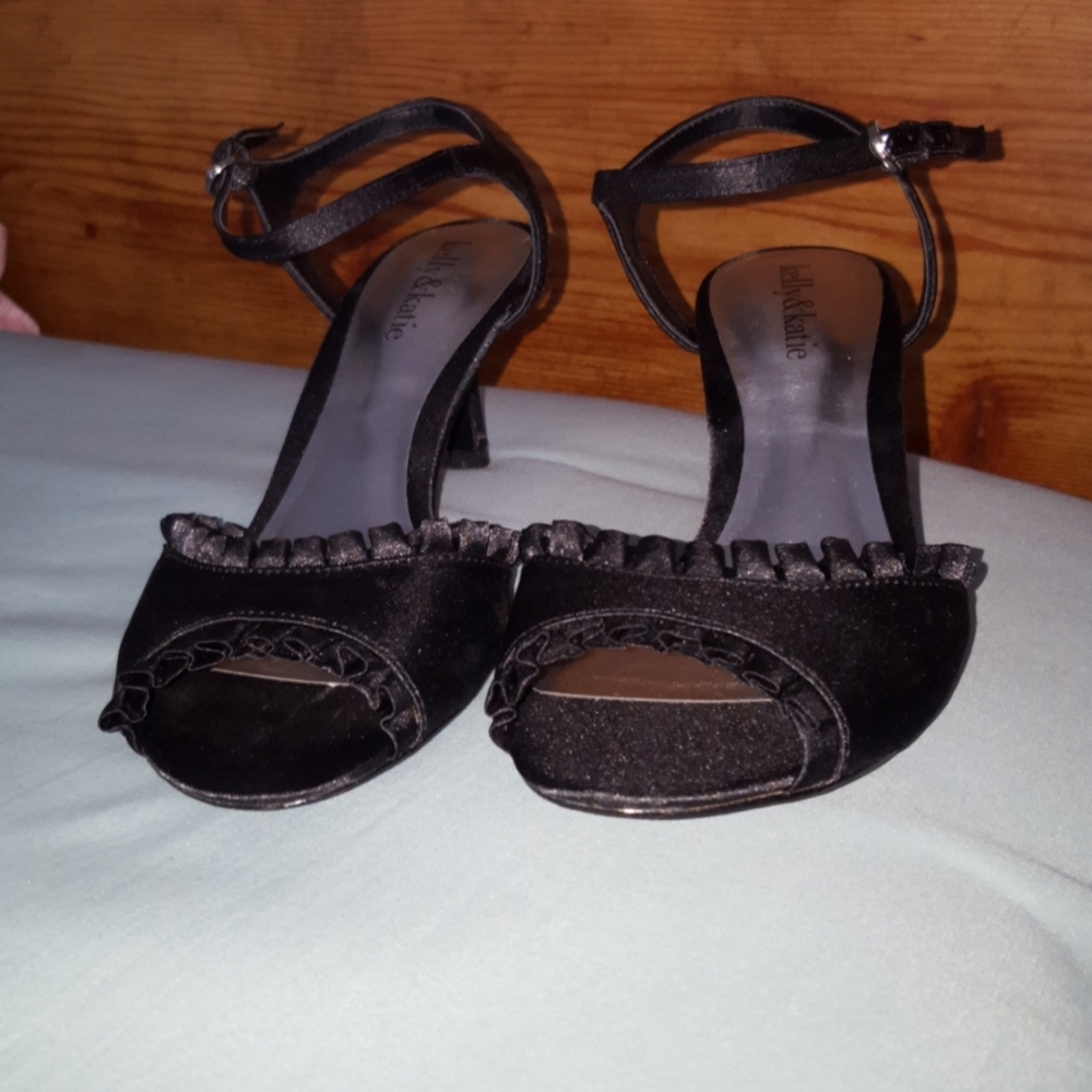 Satin ruffle dress sandal